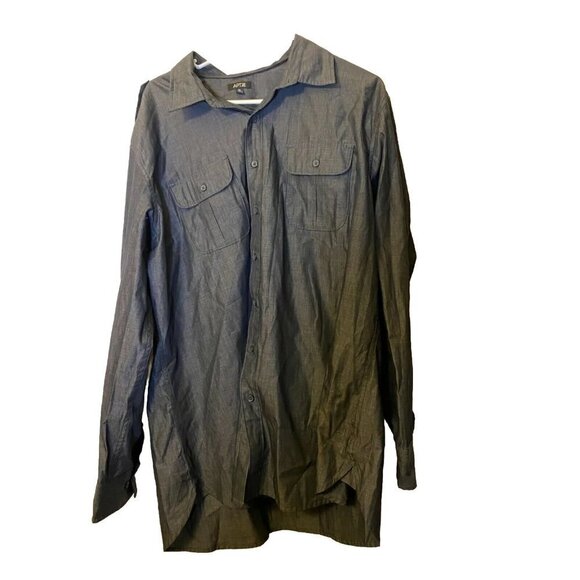 NWT NEW APT 9 MENS GRAY LONG SLEEVE SHIRT BUTTON UP MODERN FIT SIZE LARGE L - Picture 1 of 2